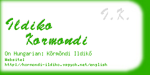 ildiko kormondi business card